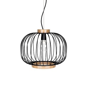 Duża lampa z drutu klatka Berlin czarna